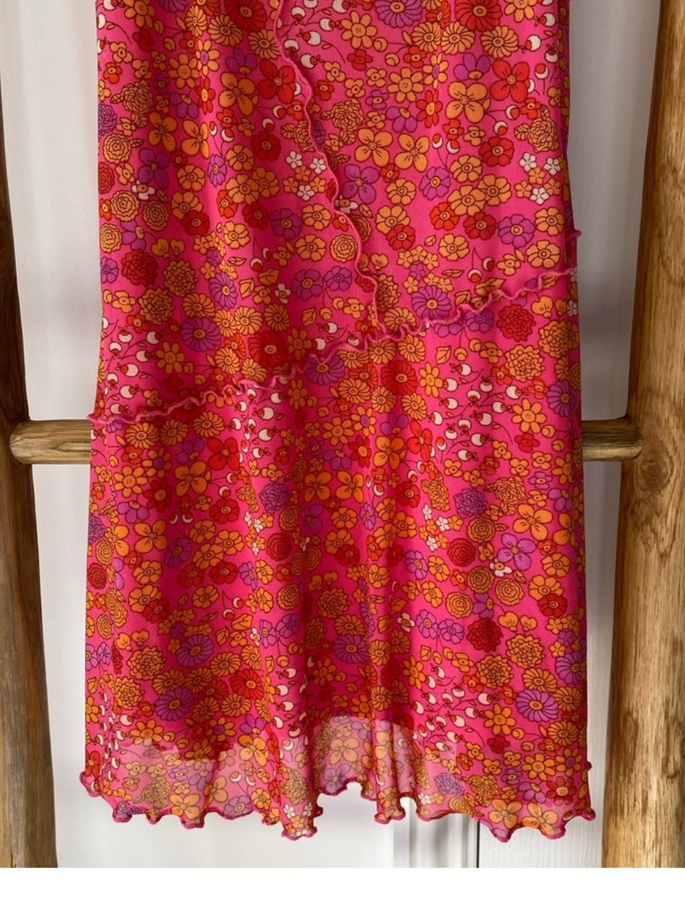 wild fable Pink Floral Slip Dress with Orange Accents - Picture 2 of 5